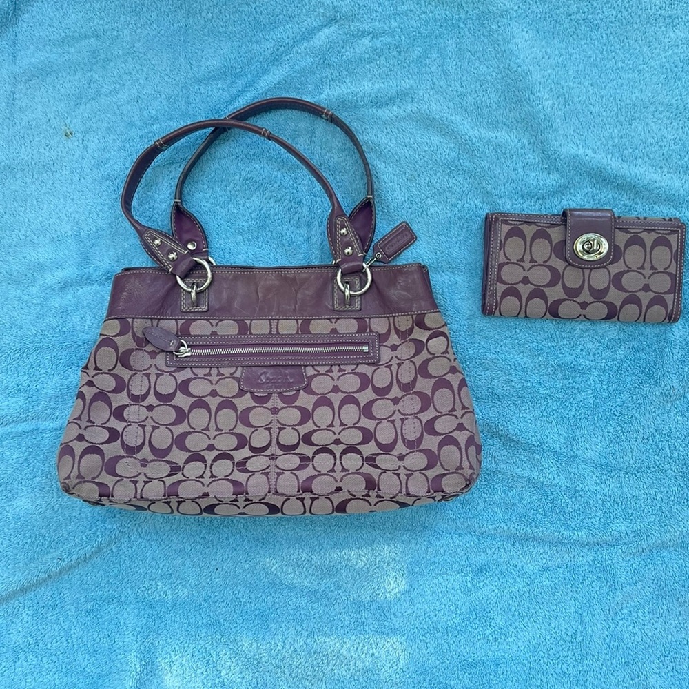 Genuine Coach purse plus matching wallet.